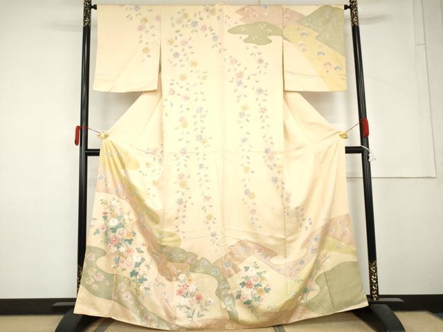 平和屋着物●訪問着 絵夢工房 雪輪枝花文 金銀彩 正絹 逸品 AABM0259cs