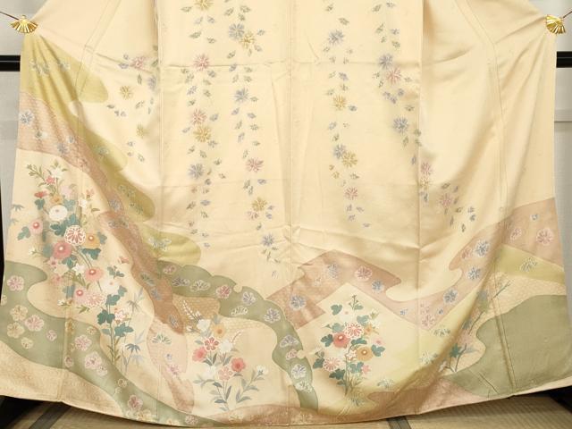 平和屋着物●訪問着 絵夢工房 雪輪枝花文 金銀彩 正絹 逸品 AABM0259cs