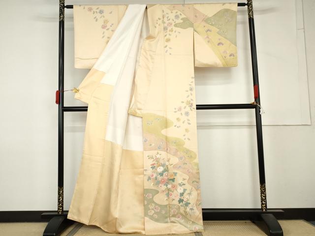 平和屋着物●訪問着 絵夢工房 雪輪枝花文 金銀彩 正絹 逸品 AABM0259cs