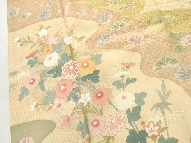 平和屋着物●訪問着 絵夢工房 雪輪枝花文 金銀彩 正絹 逸品 AABM0259cs