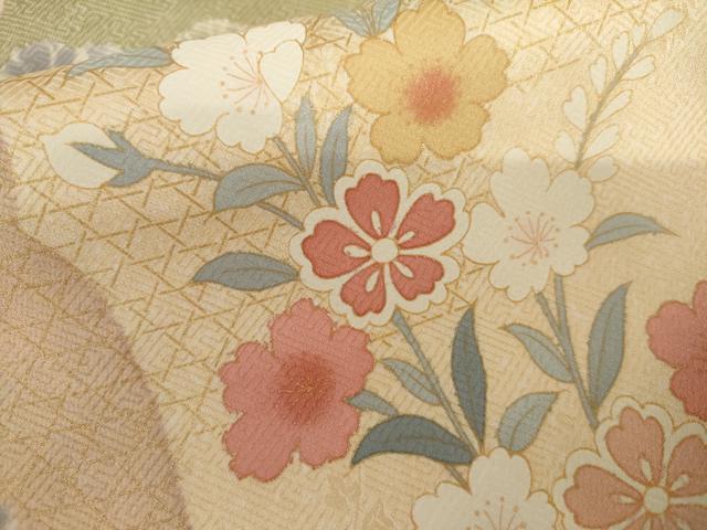 平和屋着物●訪問着 絵夢工房 雪輪枝花文 金銀彩 正絹 逸品 AABM0259cs