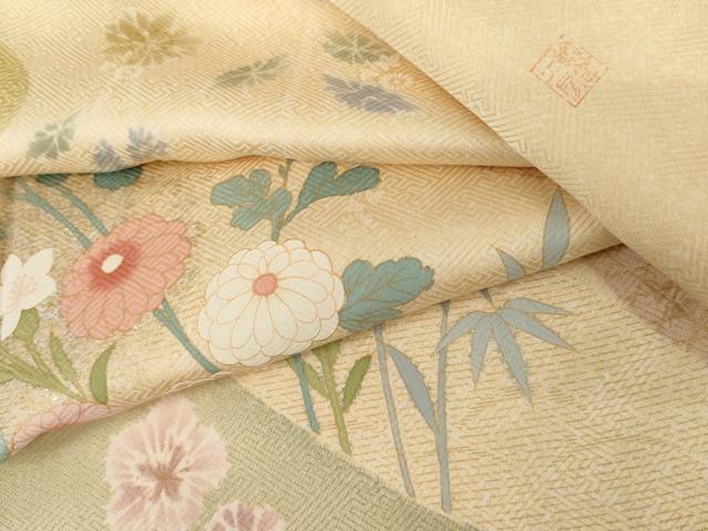 平和屋着物●訪問着 絵夢工房 雪輪枝花文 金銀彩 正絹 逸品 AABM0259cs