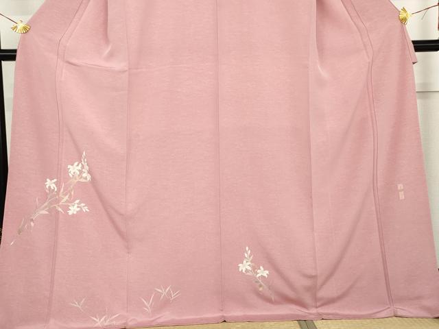 平和屋着物●京加賀友禅 百貫達雄 訪問着 枝花文 ロング丈 正絹 逸品 AABM0268cs