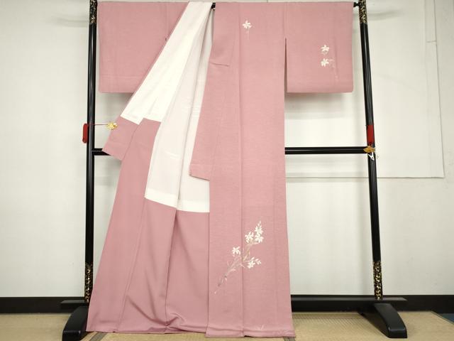 平和屋着物●京加賀友禅 百貫達雄 訪問着 枝花文 ロング丈 正絹 逸品 AABM0268cs
