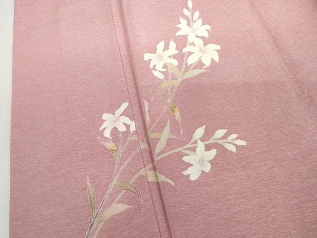 平和屋着物●京加賀友禅 百貫達雄 訪問着 枝花文 ロング丈 正絹 逸品 AABM0268cs