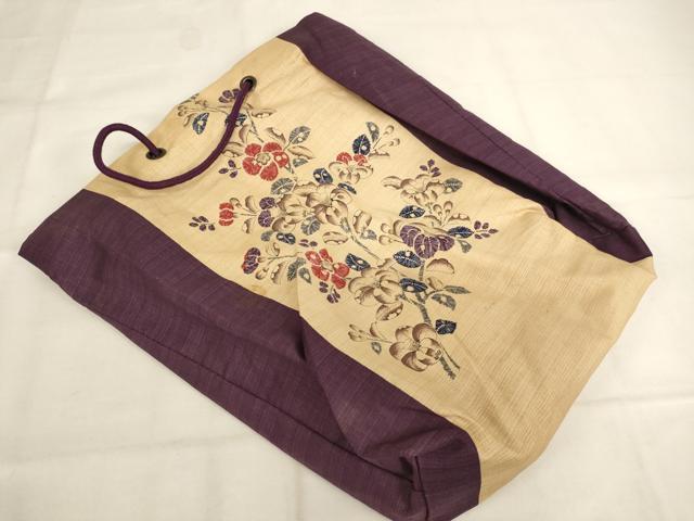 平和屋本店▼和装小物 和装バッグ トートバッグ 辻が花 草花文 法衣 寺院 仏具 仏教 僧侶 神職 装束 AABM0323ja