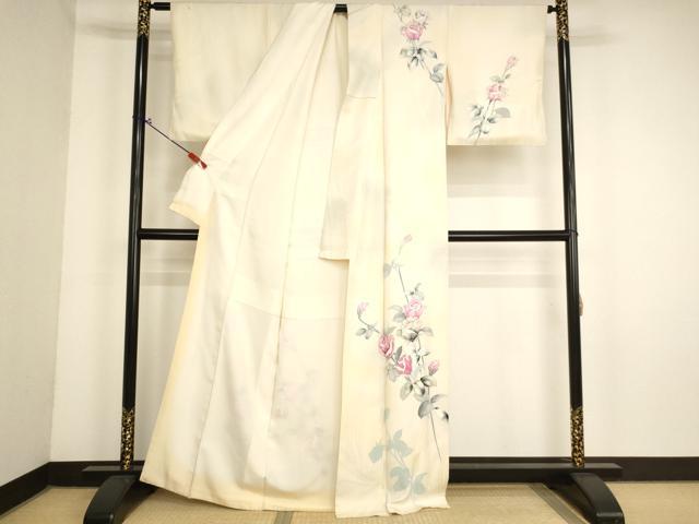 平和屋着物■訪問着 駒刺繍 薔薇 暈し染め 金彩 正絹 逸品 AABM0394ja