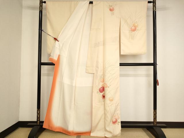 平和屋着物■訪問着 駒刺繍 菊 正絹 逸品 AABM0395ja