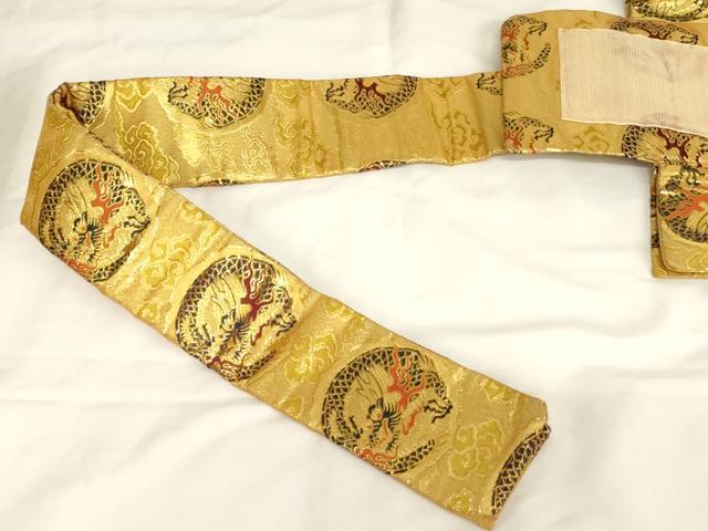 平和屋本店▼袈裟 金襴 龍丸文 法衣 寺院 仏具 仏教 僧侶 神職 装束 AABM0444ja