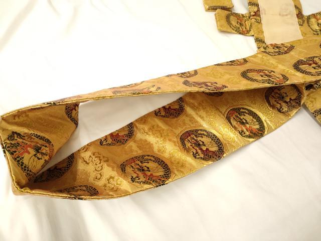平和屋本店▼袈裟 金襴 龍丸文 法衣 寺院 仏具 仏教 僧侶 神職 装束 AABM0444ja