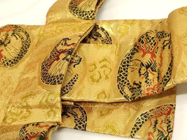 平和屋本店▼袈裟 金襴 龍丸文 法衣 寺院 仏具 仏教 僧侶 神職 装束 AABM0444ja