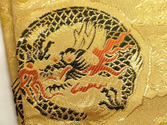 平和屋本店▼袈裟 金襴 龍丸文 法衣 寺院 仏具 仏教 僧侶 神職 装束 AABM0444ja