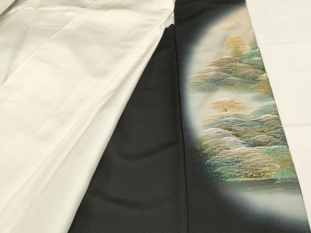 平和屋着物■豪華黒留袖 風景文 暈し染め 金彩 正絹 逸品 AABM0500ja