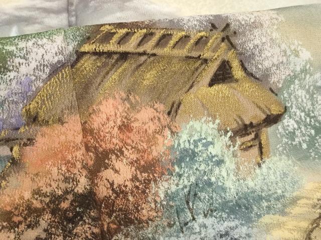 平和屋着物■豪華黒留袖 作家物 手描き 風景文 暈し染め 金彩 正絹 逸品 AABM0502ja