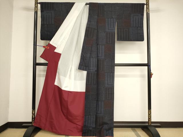 平和屋着物■結城紬 源氏香 正絹 逸品 AABM0513ja