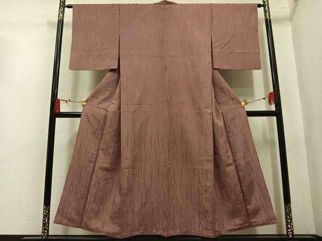 平和屋着物●上質な色無地 霞地紋 鴇浅葱色 正絹 逸品 AABM0644ph