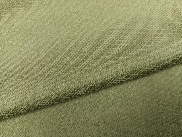 平和屋着物●上質な色無地 菱地紋 利休茶色 正絹 逸品 AABM0653ph