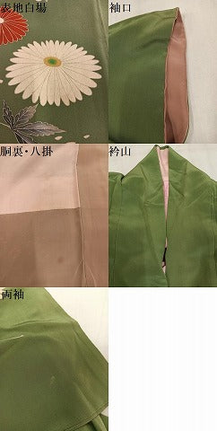 平和屋着物●訪問着 草花文 正絹 逸品 AABM0664ph