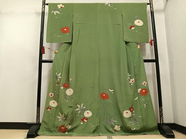 平和屋着物●訪問着 草花文 正絹 逸品 AABM0664ph