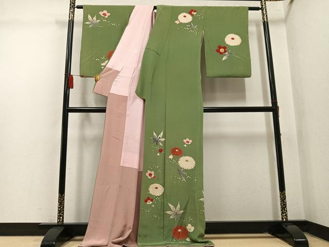 平和屋着物●訪問着 草花文 正絹 逸品 AABM0664ph