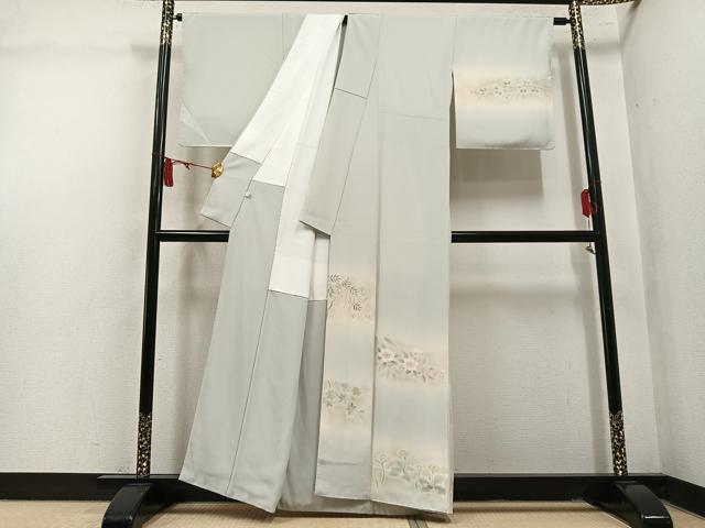 平和屋着物●訪問着 作家物 草花文 暈し染め 正絹 逸品 未使用 AABM0677ph