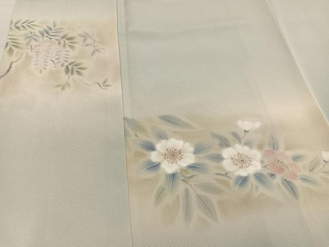 平和屋着物●訪問着 作家物 草花文 暈し染め 正絹 逸品 未使用 AABM0677ph
