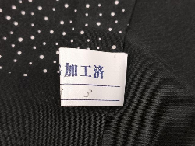 平和屋着物●保科土山 江戸小紋 地紙文 黒地 浜ちりめん 反端付き 正絹 逸品 AABM0714ph