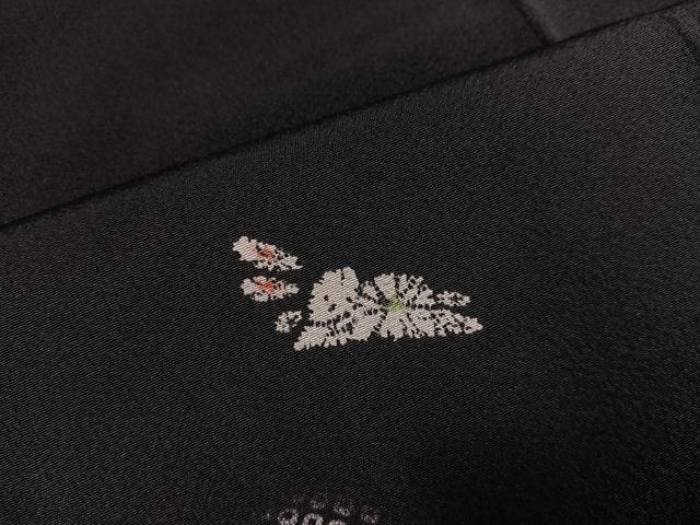 平和屋着物●上質な小紋 露芝兎 黒地 正絹 逸品 AABM0715ph