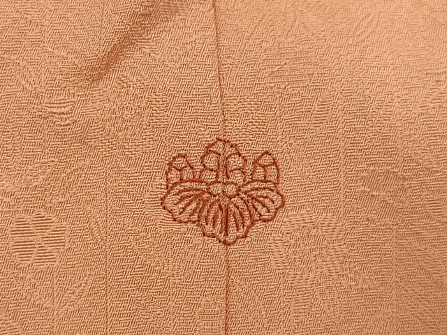 平和屋着物●上質な色無地 草花地紋 一斤染色 正絹 逸品 AABM0717ph