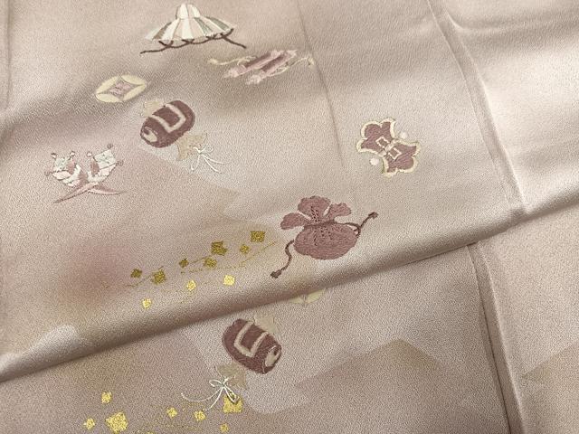 平和屋着物●訪問着 刺繍 宝尽くし 暈し染め 金彩 正絹 逸品 AABM0728ph