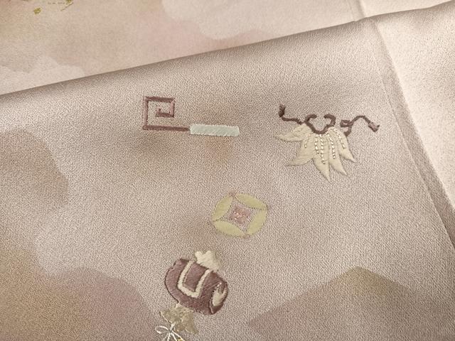 平和屋着物●訪問着 刺繍 宝尽くし 暈し染め 金彩 正絹 逸品 AABM0728ph