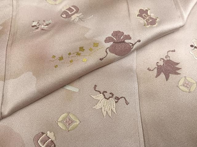 平和屋着物●訪問着 刺繍 宝尽くし 暈し染め 金彩 正絹 逸品 AABM0728ph