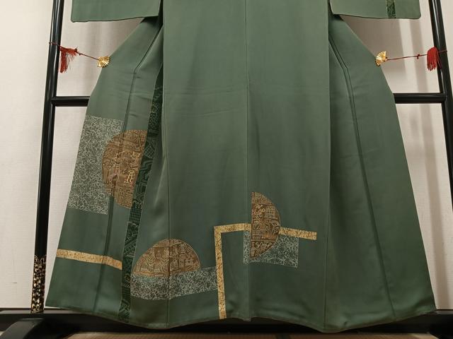 平和屋着物●訪問着 刺繍 古代人物文 金彩 鈴乃屋扱い 正絹 逸品 AABM0729ph