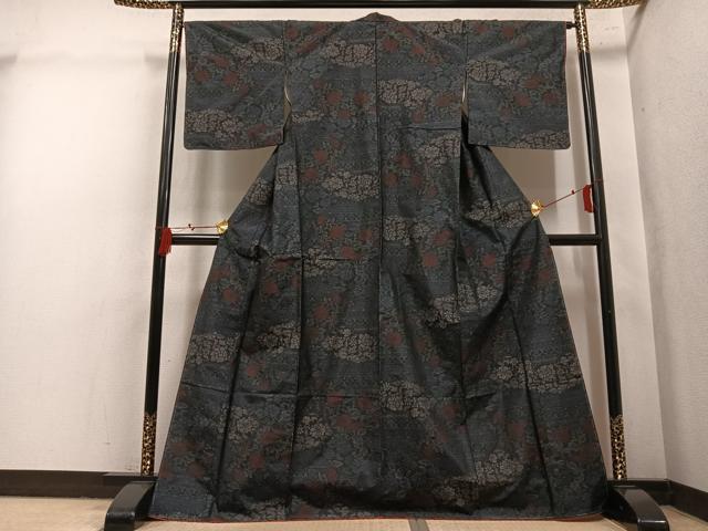 平和屋着物●本場大島紬 草花文 やまと誂製 正絹 逸品 AABM0752ph