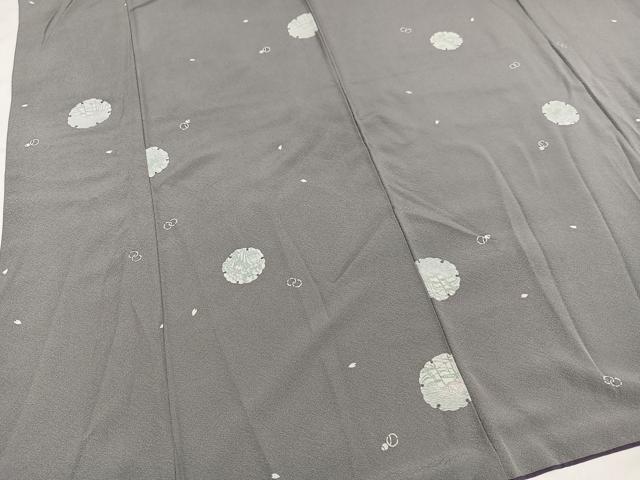 平和屋着物●上質な小紋 雪輪草花文 正絹 逸品 AABM0778ph
