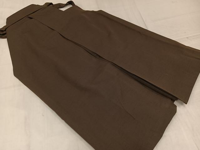 平和屋着物●男性 行灯袴 赤墨色 正絹 逸品 AABM0783ph
