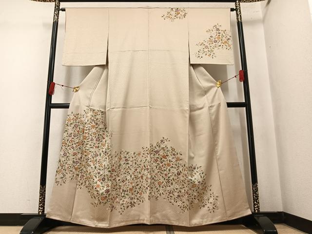 平和屋着物●訪問着 草花文 金彩 正絹 逸品 AABM0784ph