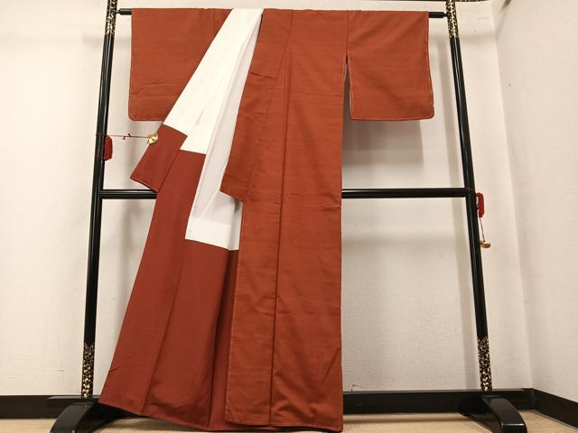 平和屋着物●上質な紬 古代紬 草木染 色無地 雀茶色 証紙付き 正絹 逸品 未使用 AABM0792ph