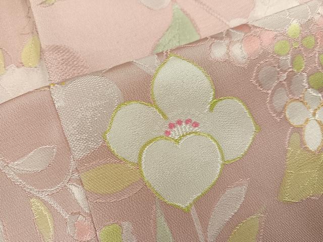平和屋着物●上質な小紋 地紋起こし 草花文 正絹 逸品 AABM0796ph