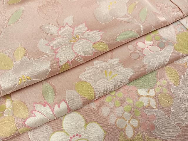 平和屋着物●上質な小紋 地紋起こし 草花文 正絹 逸品 AABM0796ph