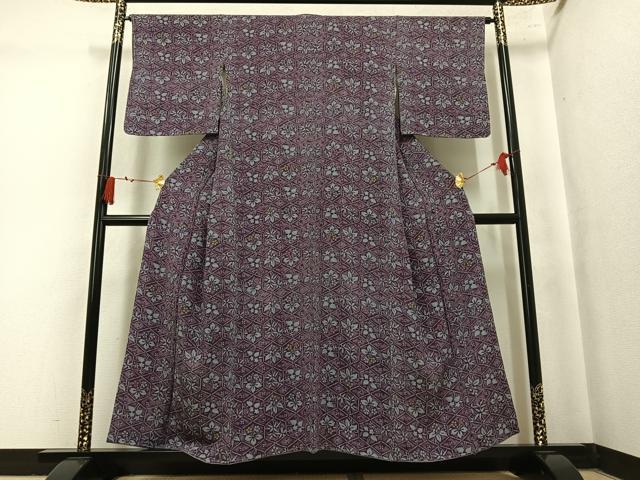 平和屋着物●上質な小紋 亀甲草花文 正絹 逸品 未使用 AABM0798ph