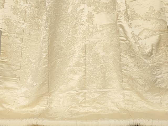 平和屋本店●中国三大刺繍 相良刺繍 白打掛 白無垢 和装 婚礼 結婚式 花嫁 神社挙式 飛鶴梅松流水文 逸品 AABM0804fw