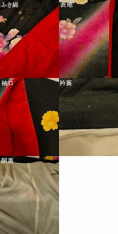 平和屋本店●お引きずり・お引き摺り・引き振袖 和装 結婚式 舞妓 芸妓 芸者 衣装 手描き 草花文 暈し染め 金彩 銀通し地 逸品 AABM0808fw