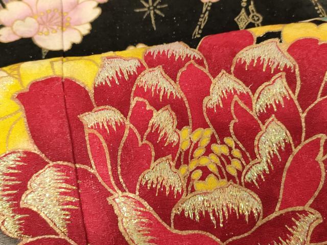 平和屋本店●お引きずり・お引き摺り・引き振袖 和装 結婚式 舞妓 芸妓 芸者 衣装 手描き 草花文 暈し染め 金彩 銀通し地 逸品 AABM0808fw