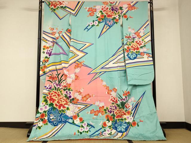 平和屋本店●お引きずり・お引き摺り・引き振袖 和装 結婚式 舞妓 芸妓 芸者 衣装 花車枝梅文 逸品 AABM0809fw