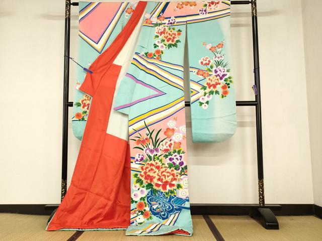 平和屋本店●お引きずり・お引き摺り・引き振袖 和装 結婚式 舞妓 芸妓 芸者 衣装 花車枝梅文 逸品 AABM0809fw