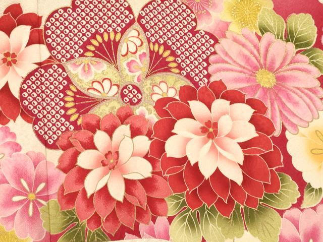 平和屋本店●お引きずり・お引き摺り・引き振袖 和装 結婚式 舞妓 芸妓 芸者 衣装 草花文 暈し染め 金糸 金彩 逸品 AABM0815fw