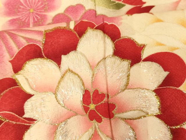 平和屋本店●お引きずり・お引き摺り・引き振袖 和装 結婚式 舞妓 芸妓 芸者 衣装 草花文 暈し染め 金糸 金彩 逸品 AABM0815fw