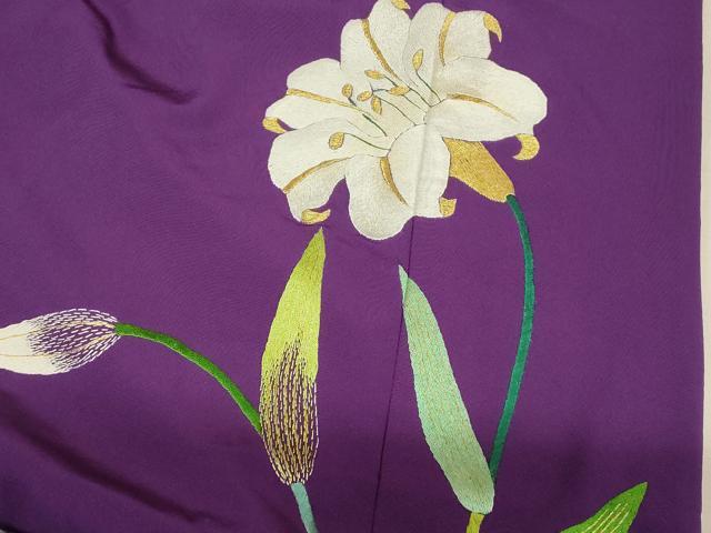 平和屋本店●中国三大刺繍 相良刺繍 色打掛 和装 婚礼 結婚式 花嫁 神社挙式 駒刺繍 百合文 金銀糸 逸品 AABM0818fw