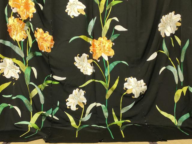 平和屋本店●中国三大刺繍 相良刺繍 お引きずり・お引き摺り・引き振袖 仮絵羽 和装 結婚式 舞妓 芸妓 芸者 駒刺繍 金銀糸 逸品 AABM0821fw